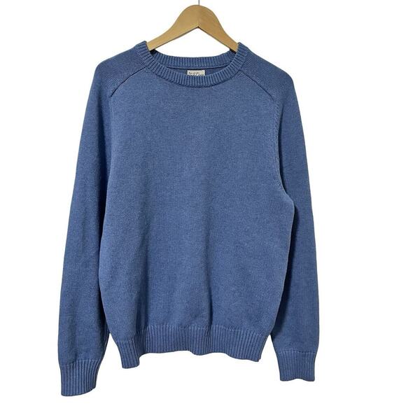 J Crew Heritage Chunky Knit Mens Crewneck Sweater Size L Heather Twilight Preppy - Picture 1 of 6
